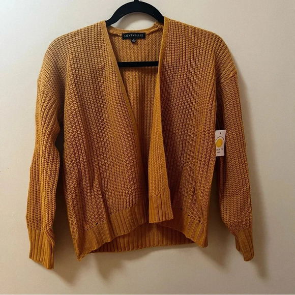 Stitch Fix Yellow Gold Open Front Cardigan Sweater- Girls M- Love Ellie- NWT - Picture 1 of 5